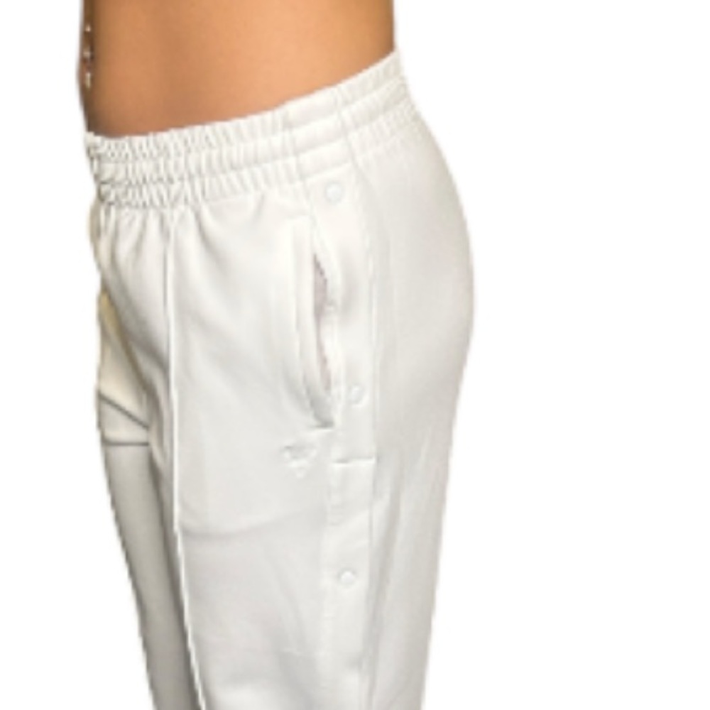 TNA Aritzia White Tearaway Snap-Button Joggers Women’s Size M